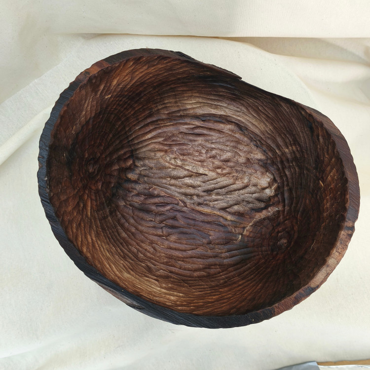 میوه خوری چوبی دفرمه چوب گردو یک تکه طرح عشق